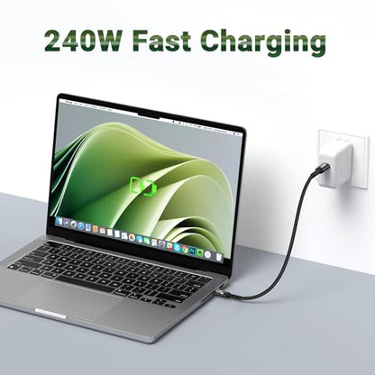 Short USB C TOC Cable(1FT, 2packs) 240W 40Gbps USB C Data Cable | 8K USB C video cable,5A fast charging Cord Compatible with Thunderbolt 4/3 Cable iPhone17 16/15,MacBook, XPS, Surface - size: 1ft,1ft, style: 240W/40Gbps/8K