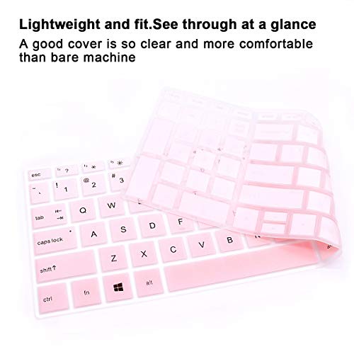 English Silicone Keyboard Cover for HP Envy x360 15.6''Series /2020 2019 Pavilion 15/Pavilion x360 15.6" Series/Envy 17 17.3" Series/Laptop 15t 17t 17-ca0011nr 17-by0040nr,Light Pink - color: Light Pink