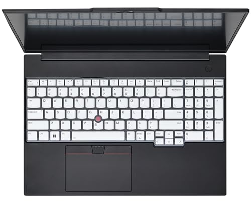 Keyboard Skin Compatible for 2025-2022 Lenovo ThinkPad E16 L16 T16 P16 P16v P16s 16 inch, Thinkpad L15 Gen 4/3 15.6" (Not Compatible for Thinkpad Z16, L15 Gen 2/1) (White) - color: White