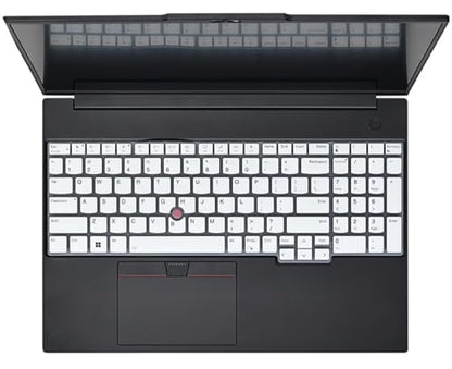 Keyboard Skin Compatible for 2025-2022 Lenovo ThinkPad E16 L16 T16 P16 P16v P16s 16 inch, Thinkpad L15 Gen 4/3 15.6" (Not Compatible for Thinkpad Z16, L15 Gen 2/1) (White) - color: White