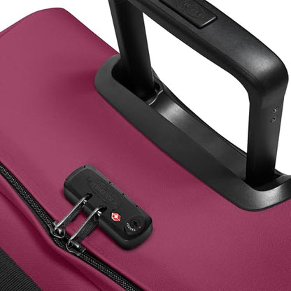 EASTPAK Tranverz S – 42L Small Soft Sided Cabin Sized Luggage, Dual Compartments, TSA Lock, Compression Straps & Smooth Inline Wheels, Wine Burgundy - color: Wine Burgundy, size: 42 Liter Carry On