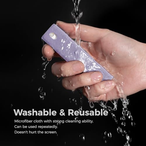 CLICK CLEAN Screen Cleaner, Fingerprint Proof Screen Cleaner Spray, All-in-One Cleaner with Microfiber and Shell for All Phones, Laptop and Tablet Screens (Purple) - color: Purple