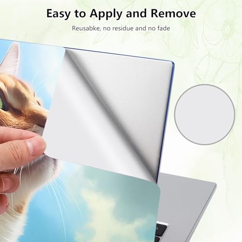 Laptop Skin Sticker Decal, Universal Reusable Vinyl Laptop Cover for 12" 13" 13.3" 14" 15" 15.4" 15.6" Notebook PC, Waterproof Scratch-Resistant with 2 Wrist Pads, Easy to Apply & Remove,Cat Butterfly - color: Cat Butterfly