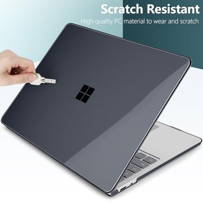Batianda Case for Microsoft Surface Laptop 13 inch 2025-2026, Crystal Black | Fits Model 2095, Lightweight Slim Hard Shell with Scratch-Resistant Protection, Easy Installation, Precision Fit - color: Black