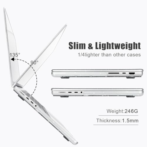 for with MacBook Pro 14 inch Case 2026-2021 M5 M4 M3 M2 M1 Pro/Max A3426 A3427 A3434 A3112 A3401 A2918 A2992 A2779 A2442, Hard Shell with Keyboard Cover+Protective Film, Cherry Bow - color: Cherry Bow