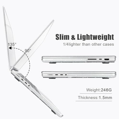 for with MacBook Pro 14 inch Case 2026-2021 M5 M4 M3 M2 M1 Pro/Max A3426 A3427 A3434 A3112 A3401 A2918 A2992 A2779 A2442, Hard Shell with Keyboard Cover+Protective Film, Cherry Bow - color: Cherry Bow