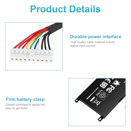 BTY-M6M Battery Replacement for MSI GS66 Stealth 10SD 10SE GE76 Raider 10SF 10SFS 10SGS GE66 Raider 10UE 10UG 10UH 11UE 11UG 11UH WS66 10TK 10TL WE76 11UK 11UM Creator 15 A11UE A11UH A10SD A10SE - size: BTY-M6M