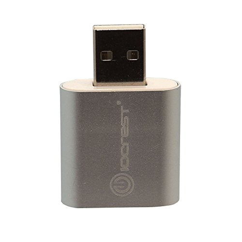 IO Crest SY-AUD20205 USB to Audio Adapter Convert PC USB Port into a Stereo Sound Card for Windows & Mac Silver