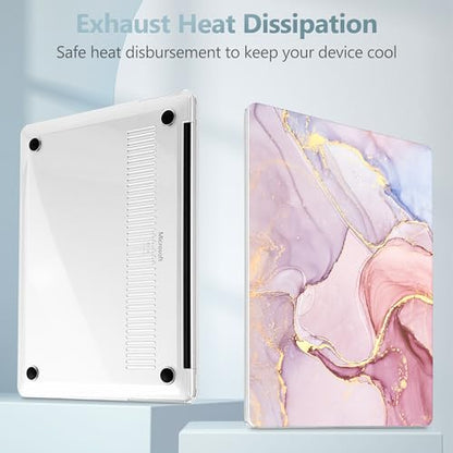 Mektron Printed Case for 2025 Microsoft Surface Laptop Windows 11 Copilot+ PC Surface Laptop 13 inch Touchscreen Display Cover Fits Model 2095, Pink Marble - color: Pink Marble