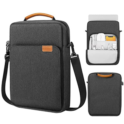 MoKo 15 Inch Laptop Sleeve Bag Carrying Case with Shoulder Strap Handle | Fits Mac Air 15-inch M5, Mac Pro 14-inch M5/M5 Pro/M5 Max and Galaxy Tab S9 Utra 14.6-inch, Black & Gray - color: Black & Gray, size: 15 inch