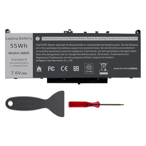 Futurebatt E7470 E7270 J60J5 Laptop Battery Lithium-ion for Dell Latitude E7470 E7270 7470 7270 Series Laptop 0MC34Y MC34Y R1V85 242WD GG4FM WYWJ2 1W2Y2 451-BBSX 451-BBSY 451-BBSU P26S001 P61G001 - size: J60J5 10.83*5.12*0.73 in
