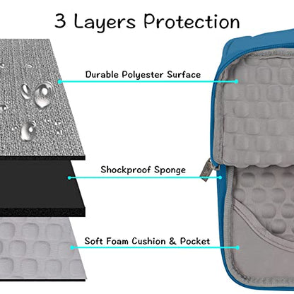 MOSISO Laptop Case 13.3 inch, 13-13.3 inch Laptop Sleeve with Handle Compatible with MacBook Air/Pro 13/Pro 14 M5 M4 M3 M2 M1,HP Dell ASUS Lenovo, Polyester Multifunctional Computer Bag, Lake Blue - color: Lake Blue, size: 13.3 inch