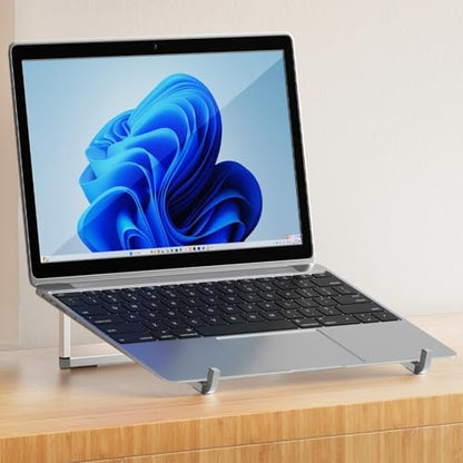 Laptop Stand Foldable Metal Aluminum Computer Triangle Stand Suitable for MacBook Laptop Support Base,Silver - color: Silver