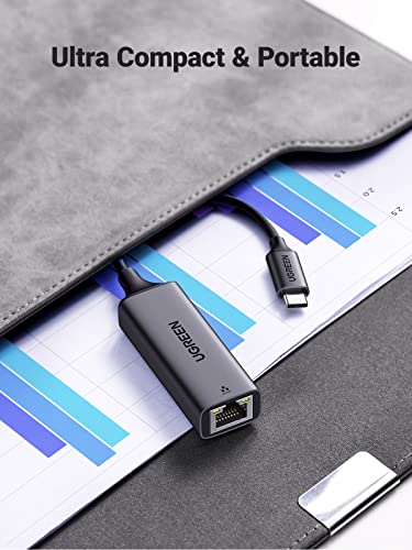 UGREEN USB C to Ethernet Adapter, 1000Mbps, RJ45, Driver-Free, Compatible with Windows, MacOS, iPadOS, ChromeOS, Android, Laptop, Tablet, Smartphone | (Thunderbolt 4/3 Compatible) to RJ45 Network Dongle, Compatible for MacBook Pro/Air, iPhone 17 Pro/Max,