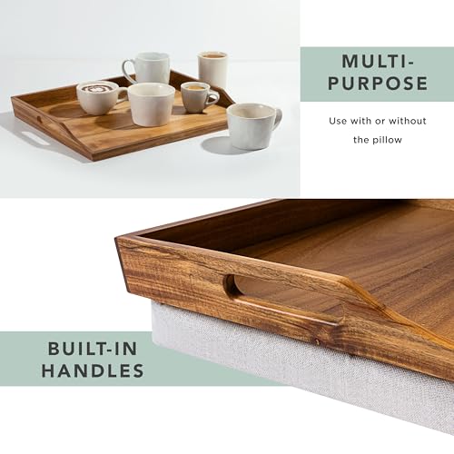 ROSSIE HOME Wood Lap Tray – Natural Acacia, Fits 15.6” Laptops - color: Natural Acacia, size: Single Tray