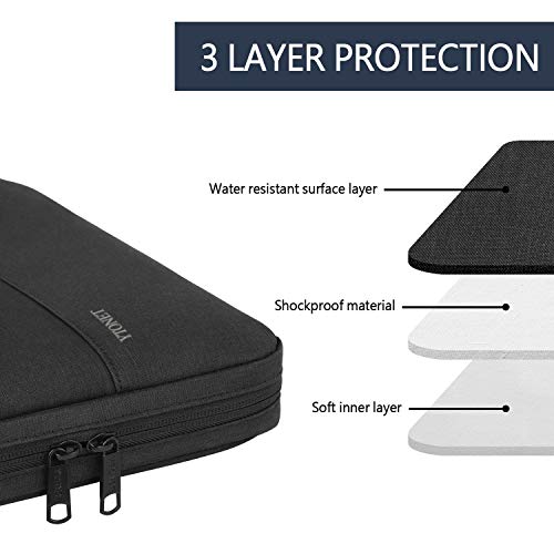 Ytonet Laptop Sleeve Case 13 13.3 Inch,TSA Slim Laptop Cover with Handle | Compatible with MacBook Air MacBook Pro HP Dell Lenovo Notebooks, Water Resistant Business Carrying Case, Black - color: Black, size: 13-13.3 in