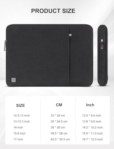 DOMISO Laptop Case Laptop Sleeve Cover Compatible with 15 inch MacBook Air M4/A3241 2025, M3/A3114,M2/A2941,15 inch MacBook Pro A1990 A1707,Compatible with Dell XPS 15 Plus with Pocket, Black - color: Black, size: 14 inch