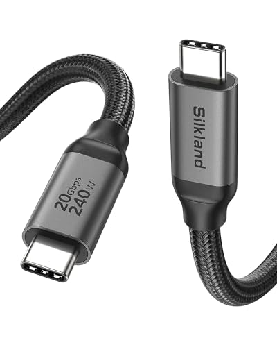 Silkland USB C Monitor Display Cable 3.3FT 4K@144Hz/60Hz, 8K USB C 3.2 Gen 2x2 Video Cable, 20Gbps Data Transfer, 240W PD Charging, Type C Compatible for iPhone 17, MacBook, CarPlay, Portable Monitor - size: 3.3 Feet