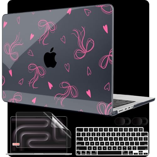 MEEgoodo Case for MacBook Pro 16 inch 2026 2024 2023 2021, Laptop Hard Shell Compatible with M5 M4 M3 M2 M1 Pro/Max Chip, Fit Model A3429/A3428/A3403/A3186/A2991/A2780/A2485, Ribbons Bow - color: Ribbons Bow