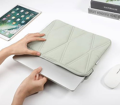 Voova Puffy Laptop Sleeve Case 15.6 16 Inch Compatible with MacBook Pro 16 M1/M2/M3/M4 Max 2019-2025, 15.6-16” Hp Lenovo Acer Asus, Cute Computer Cover Bag with Accessories Pouch,Mint Green - color: Mint Green, size: 15.6 -16 Inch