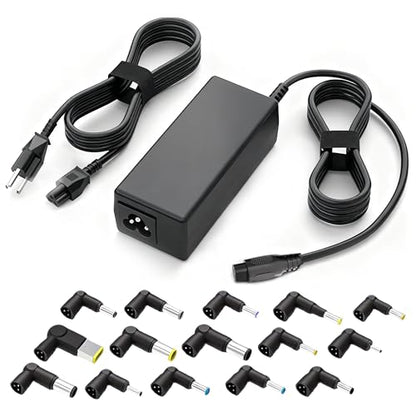 QFA 90W Universal Laptop Charger AC Adapter Compatible with Lenovo HP Dell Acer Asus Samsung IBM Sony Fujitsu Gateway Notebook Ultrabook Chromebook Computer Charger Power Supply Cord with 15 Tips