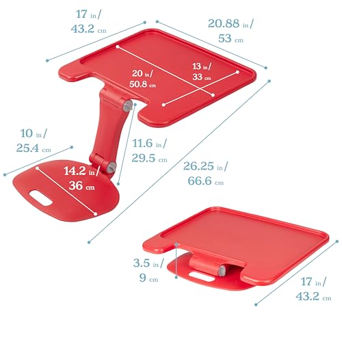 ECR4Kids The Surf Folding Portable Lap Desk, Large, Flexible Seating, Red - color: Red