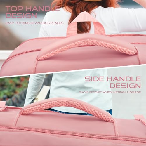 Travel Backpack for Women, 52L Carry On Backpack, Extra Large Expandable Travel Bag, 18.4 Inch TSA Flight Approved Luggage Personal Item Size with, Teacher Business Daypack, Pink - color: Pink
