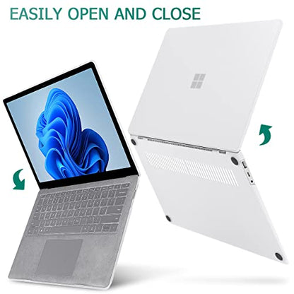 May Chen Case for 13.5" Microsoft Surface Laptop 3/4/5 with Alcantara Palm Rest Model 1867 1958 1950 (2019 2021 2022), Plastic Hard Shell Case with Keyboard Cover + Screen Protector, Matte Clear - color: Matte Clear