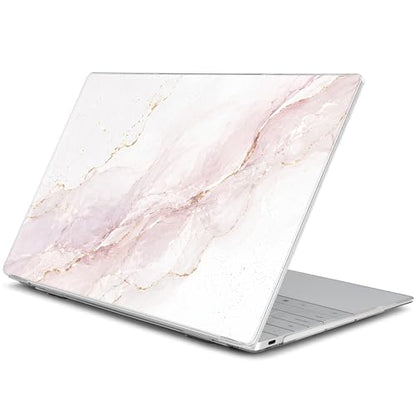 Batianda Blush Pink Marble Case for Dell XPS 13 Laptop 2024 2025 | Fits Model Number 9340/9345/9350 13.4" Display, Slim Hard Shell, Lightweight Scratch-Resistant with Professional Protection - color: Blush Pink Marble