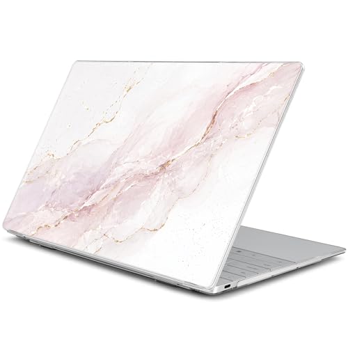 Batianda Blush Pink Marble Case for Dell XPS 13 Laptop 2024 2025 | Fits Model Number 9340/9345/9350 13.4" Display, Slim Hard Shell, Lightweight Scratch-Resistant with Professional Protection - color: Blush Pink Marble