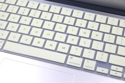 Keyboard Skin Compatible for 2026-2022 MacBook Air 13.6 & 15 inch M5 M4 M3 M2 A3449 A3448 A3240 A3114, 2026-2021 MacBook Pro 14 & 16 M5 M4 M3 M2 M1 A3426 A3427 A3428 A3429 A3434 A3112 (Creamy) - color: Creamy