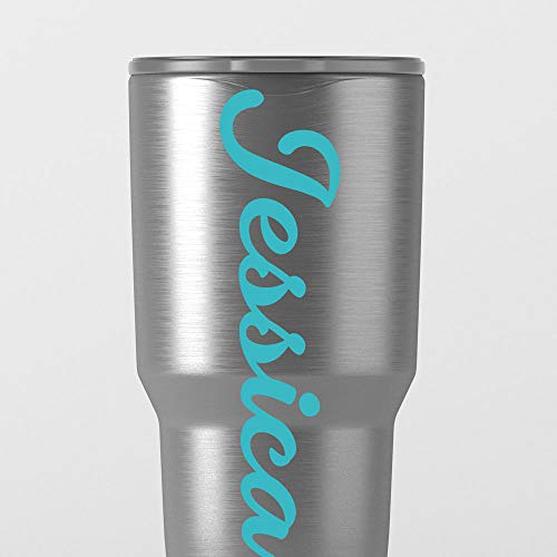 Personalized Custom Font Name Decal Sticker Compatible with Tumbler Cups, Laptop, Phones, RV, Boats, Helmets, Hardhats, Notebooks, and Vehicles (Glitter Colors Available)