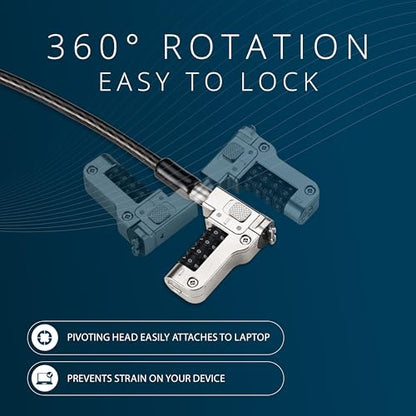 Kensington PortLock Combination Lock for Dell XPS14 and XPS16 laptops - USB-C, Anti-Theft Carbon Steel Security Cable, 4-Number Resettable Combination Code (K64548WW) Black