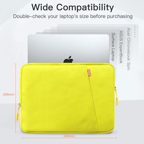 JETech Laptop Sleeve for 13-14Inch MacBook Neo (A18 Pro), MacBook Air/Pro (M1-M5) 2020-2026, 13-13.6 Inch Notebook, Waterproof Shock Resistant Bag Case with Accessory Pocket (Yellow) | For MacBook Neo (A18 Pro), MacBook Air/Pro (M5-M1) 2026-2020, Waterpro