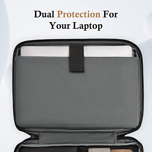bagasin 14 Inch Laptop Sleeve Case TSA Friendly | Laptop bag fits MacBook Air 15.3, Water-resistant - color: Black, size: 14