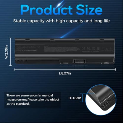 TREE.NB Replacement Battery for HP MU06 MU09 Laptop Battery, HP Spare 593553-001 593554-001, Compaq Presario CQ32 CQ42 CQ43 435 436, Pavilion DM4 G4 G6 G7 DV3-4000 DV5-2000 DV6-3000 DV7-6000 - size: 8.07x2.05x0.83inch 593553-001