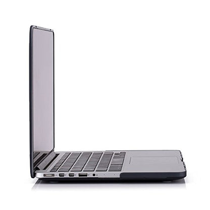 RUBAN Compatible with Old MacBook Pro 13 inch 2015 2014 2013 2012 (A1502 & A1425 Models), Plastic Hard Shell Case & Keyboard Cover for Old Version MacBook Pro Retina 13 Inch, Black - color: Black