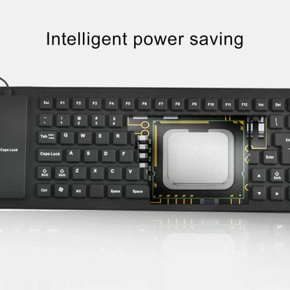 Foldable Silicone Keyboard, USB Waterproof Travel Gaming Wired Rollup Keyboard - Full Size, Compatible with Windows, PC, Laptop, Mac Notebook (Black)