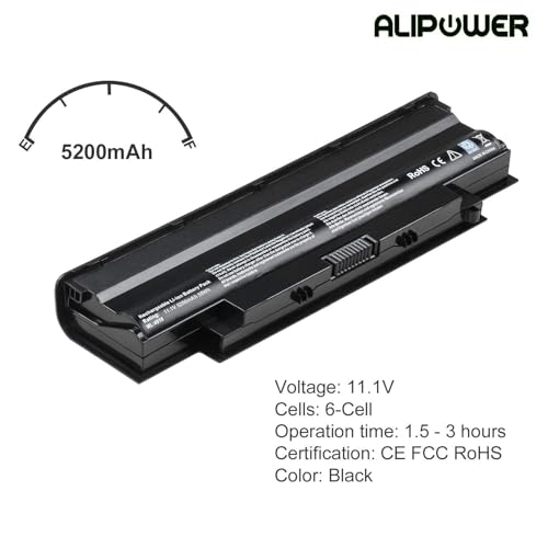 ALIPOWER 6-Cell Laptop Battery Replacement for Compatible dell Inspiron 3520 15R N5010 N5110 N5030 N5040 N5050 17R N7010 N7110 14R N4010 N4110 M5040 Vostro 3420 3450 3550