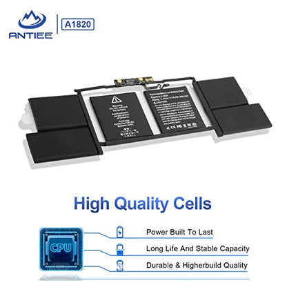 ANTIEE A1707 Battery Replacement, A1820 Battery for MacBook Pro 15" (Late 2016, Mid 2017) Touch Bar EMC 3072 EMC 3162 MLH32 MLH42 MLW72 MLW82 MPTR2 MPTT2 MLH52 MLW92 MPTU2 MPTV2 MPTW2 MPTX2 - size: 14*3.15*0.28inch A1820