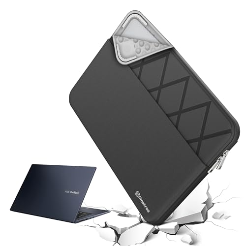 Smatree Laptop Sleeve for 14 inch ASUS Vivobook 14X OLED K3405/14X OLED | Case with Accessory Pocket,Patented Super-Corner Design (E460) - color: Elite-Black, size: for 14 inch Vivobook 14X (E460)