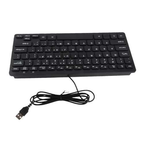 Dioche Small Wired Keyboard, Small Keyboard Ultra Thin Mini USB Wired Keyboard with 78 Keys Keyboards Wired Keyboard for Desktop Computer Laptop PC (Black)