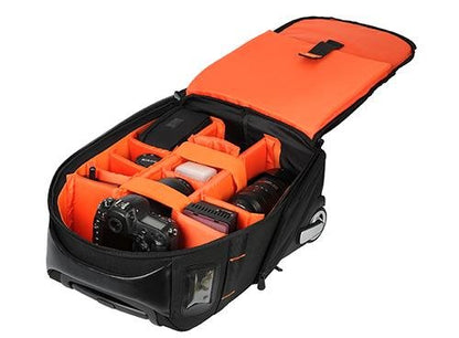 Vivitar Series 1 Trolley DSLR Camera Backpack Case with Wheels (Black)
