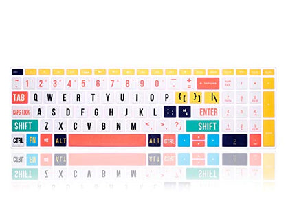 English Silicone Keyboard Cover for HP Envy x360 15.6''Series /2020 2019 Pavilion 15/Pavilion x360 15.6" Series/Envy 17 17.3" Series/Laptop 15t 17t 17-ca0011nr 17-by0040nr,Creative Rainbow Font - color: Z2-Creative Rainbow Font