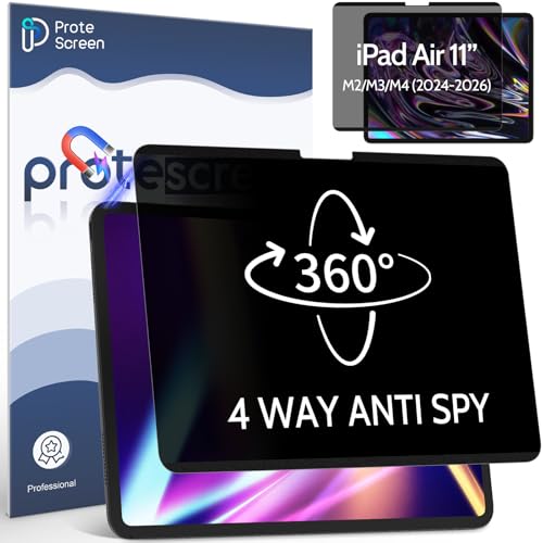 360° Magnetic Privacy Screen for iPad Air 11 Inch (2024-2026, M2/M3/M4), 4 Way Privacy Removable Anti Glare Blue Light Filter Shield Film Anti Spy Protector - size: iPad Air 11 inch 360 Magnetic Privacy Screen