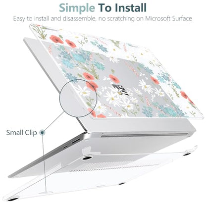 Batianda Artistic Case for Microsoft Surface Laptop 15 inch, Cute Daisy | Fits Surface Laptop for Business 8th Edition 2026 & Surface Laptop 7 2024, 4-in-1 Accessories Bundle, Slim Durable Hard Shell - color: Cute Daisy