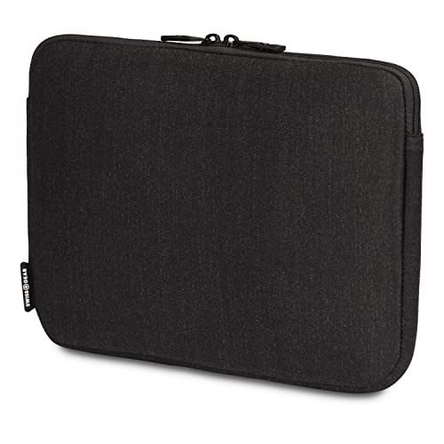 SwissGear Padded Zippered Laptop Sleeve, Micro-Twill Laptop Case with Zippered Front Compartment & Fleece Lining - color: Charcoal Heather, size: 13-Inch