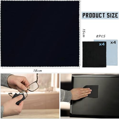 8-Pack Premium Microfiber Cleaning Cloths -Ultra-Soft, Streak-Free, lint-Free, Suitable for Glasses, Screens, Cameras, Mobile Phones,General Soft High-Quality Polishing Cloth and televisions