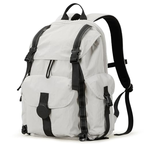mixi Travel Backpack for Women Men, 18 Inch Carry On Laptop Backpack Flight Approved fits 16'' Laptop, Lightweight Waterproof Hiking Backpack Travel Outdoor Business Casual Daypack, Light Gray - color: Light Gray
