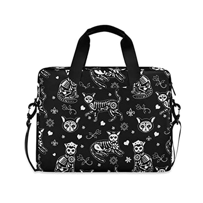 Laptop Bag 15.6 inch, Waterproof Laptop Case with Strap, Protective Laptop Carrying Case for Women&Men, Death Halloween Cats Gothic - color: Death Halloween Cats Gothic